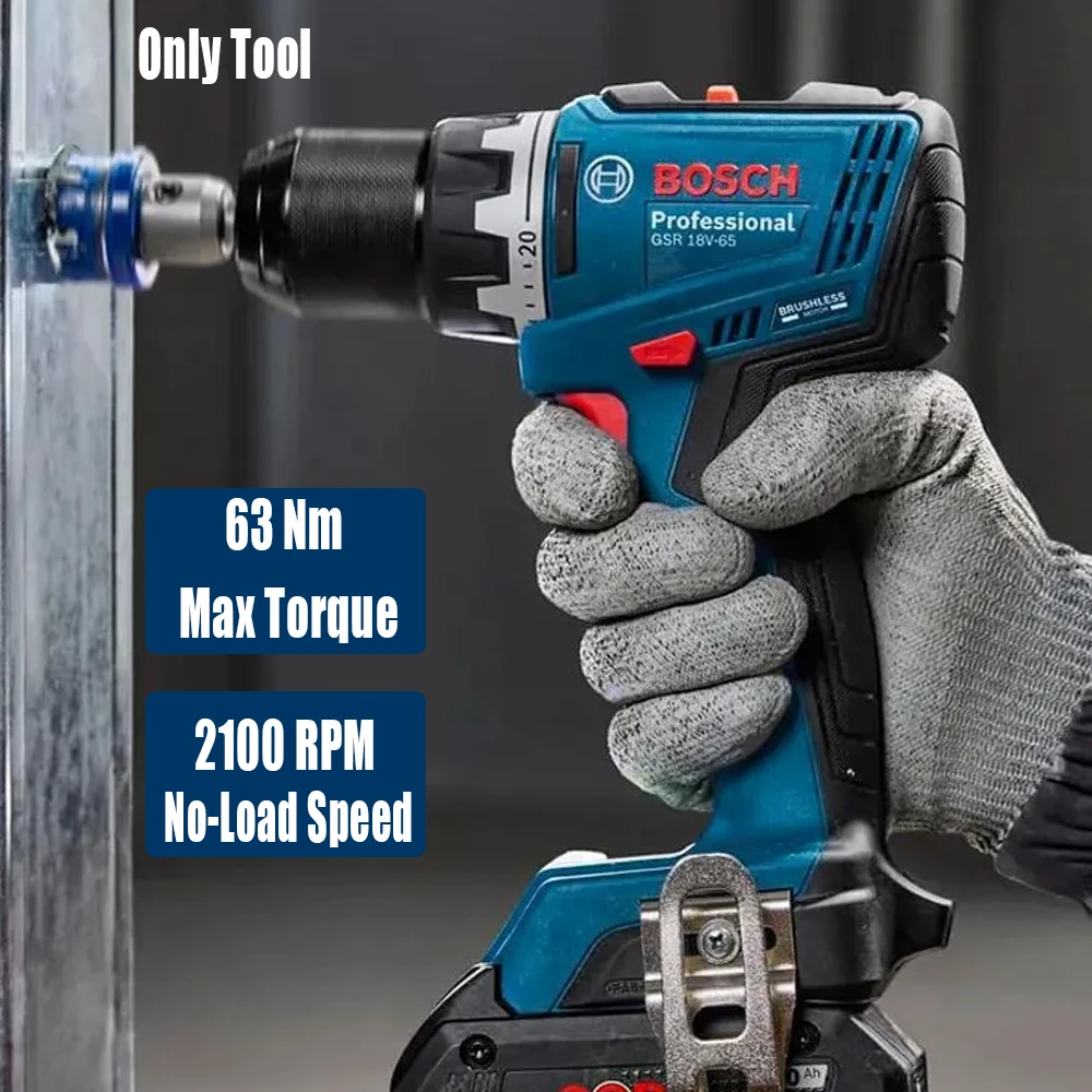 Woodworking Drill - Trapano Elettrico Brushless Bosch GSR 18V-65,