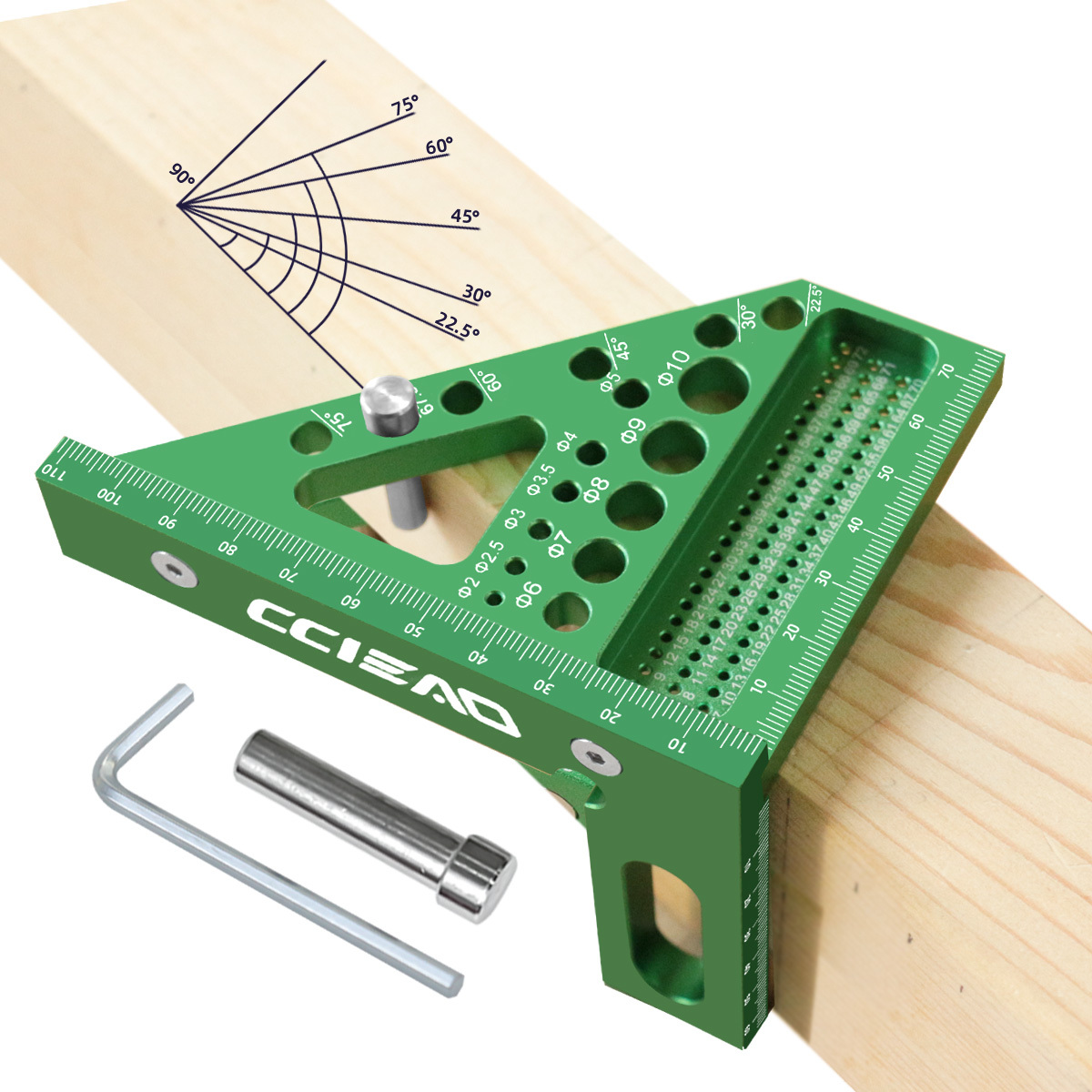 Woodworking Carpenter - Righello di misurazione multiangolo 3D quadrato