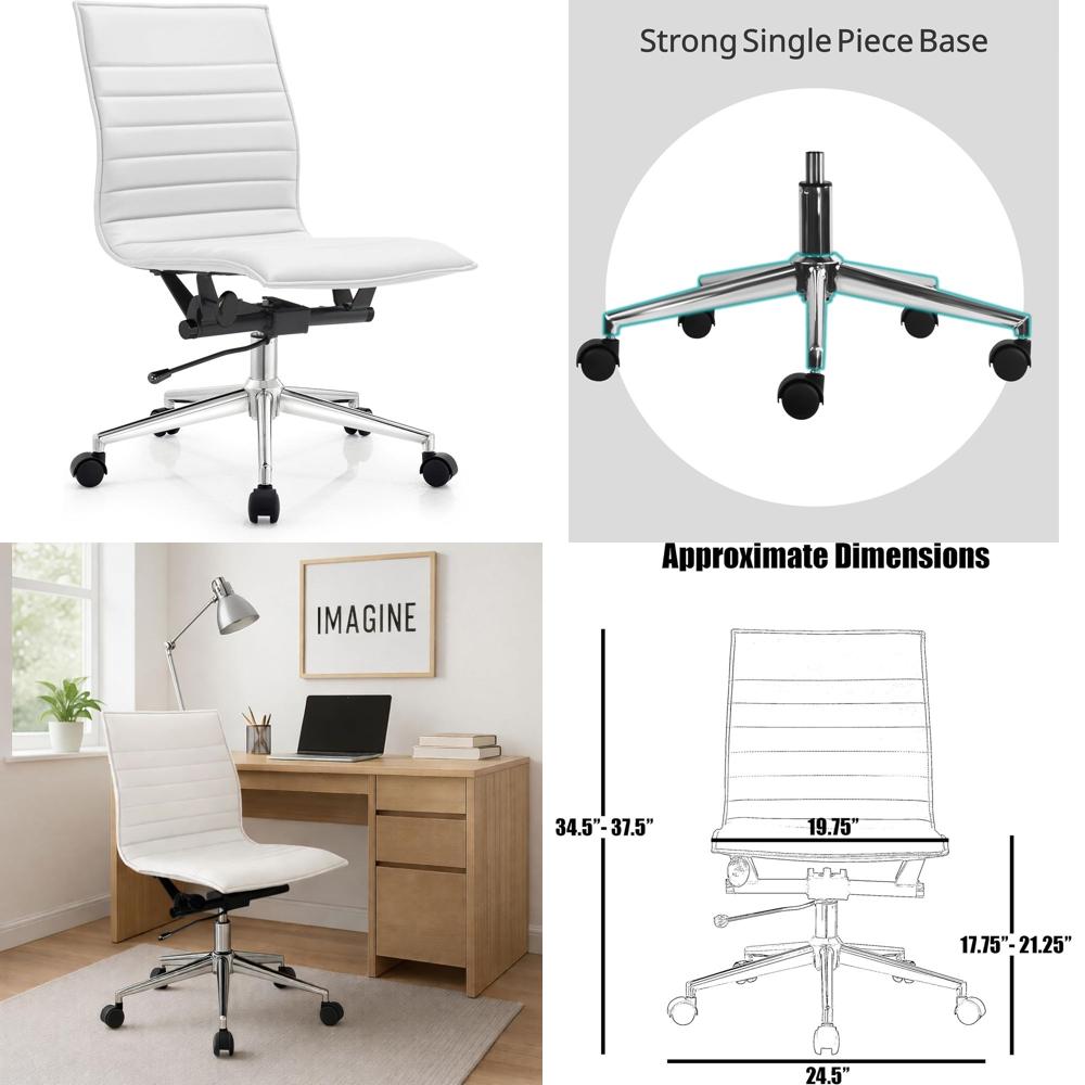 Woodworking Desk Chair - Sedia da scrivania imbottita in pelle