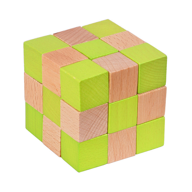 Woodworking Game - Cubo di serpente in legno Puzzle